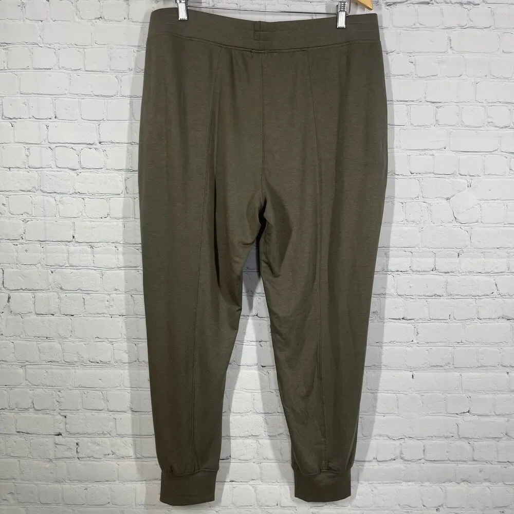 Cable & Gauge Womens Plus 1X Tapared Crop Pants Green Pull On Comfort Stretch - Picture 2 of 12
